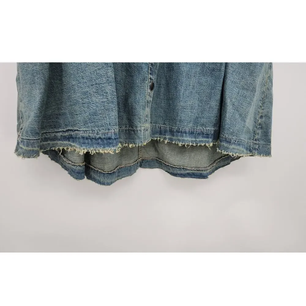 We The Free Free People Distressed Hannah‎ Mini Dress Size XS Oversized